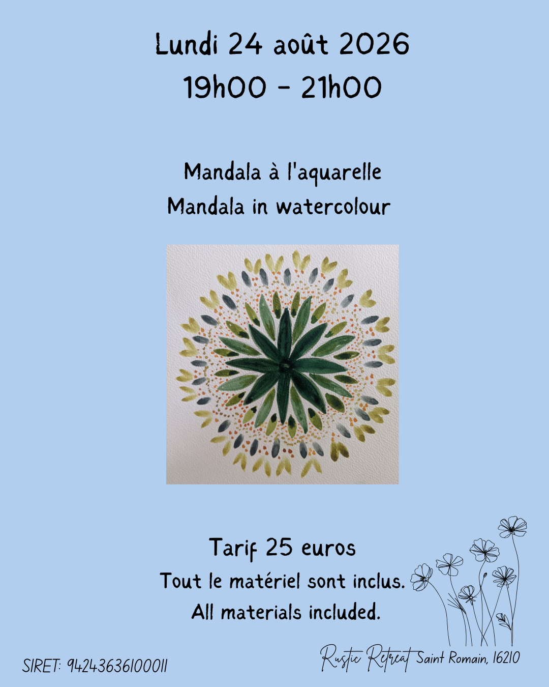 Atelier d'aquarelle mandala