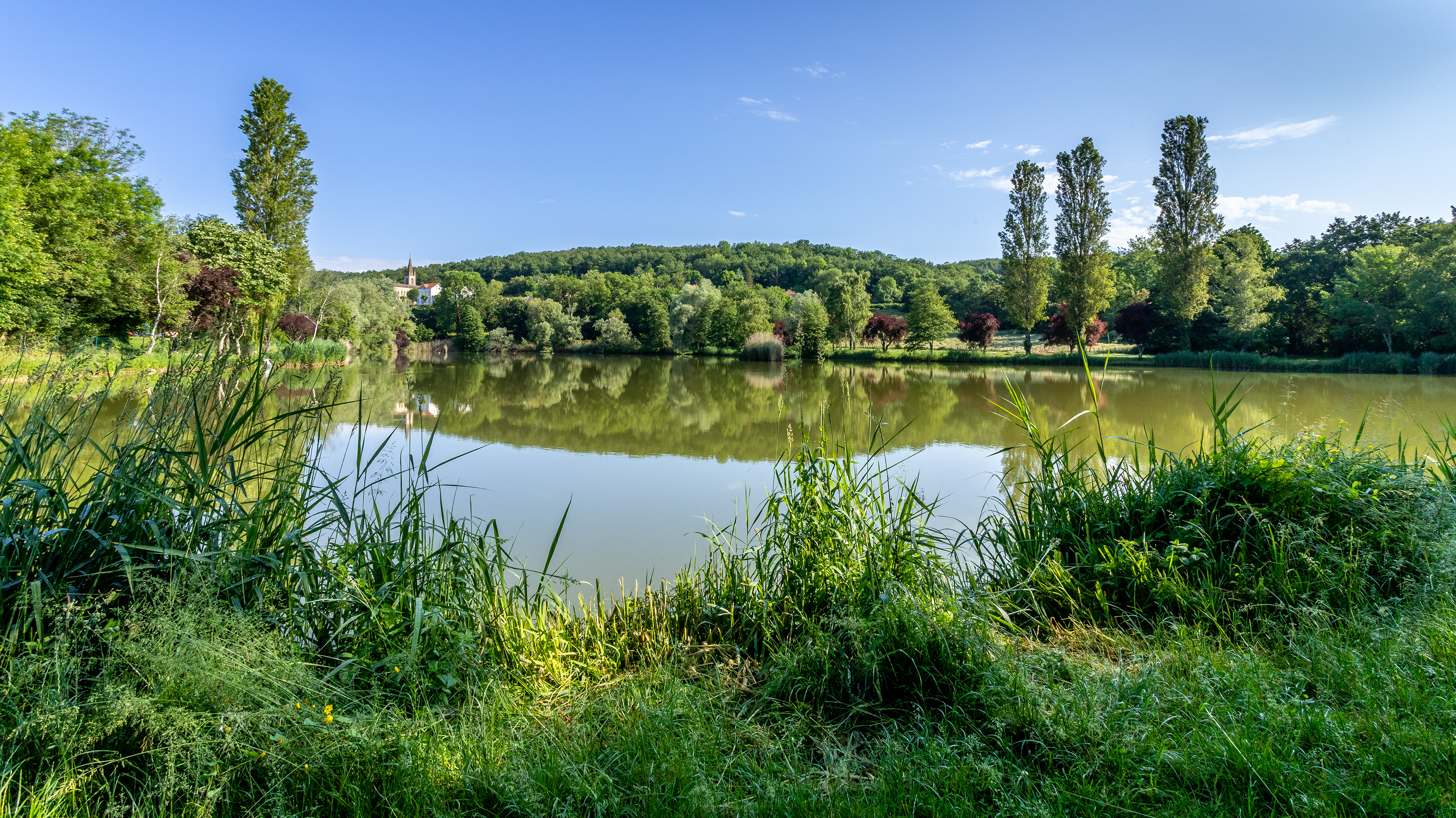 Vue sur l'étang de Dizimieu - Balcons du Dauphiné