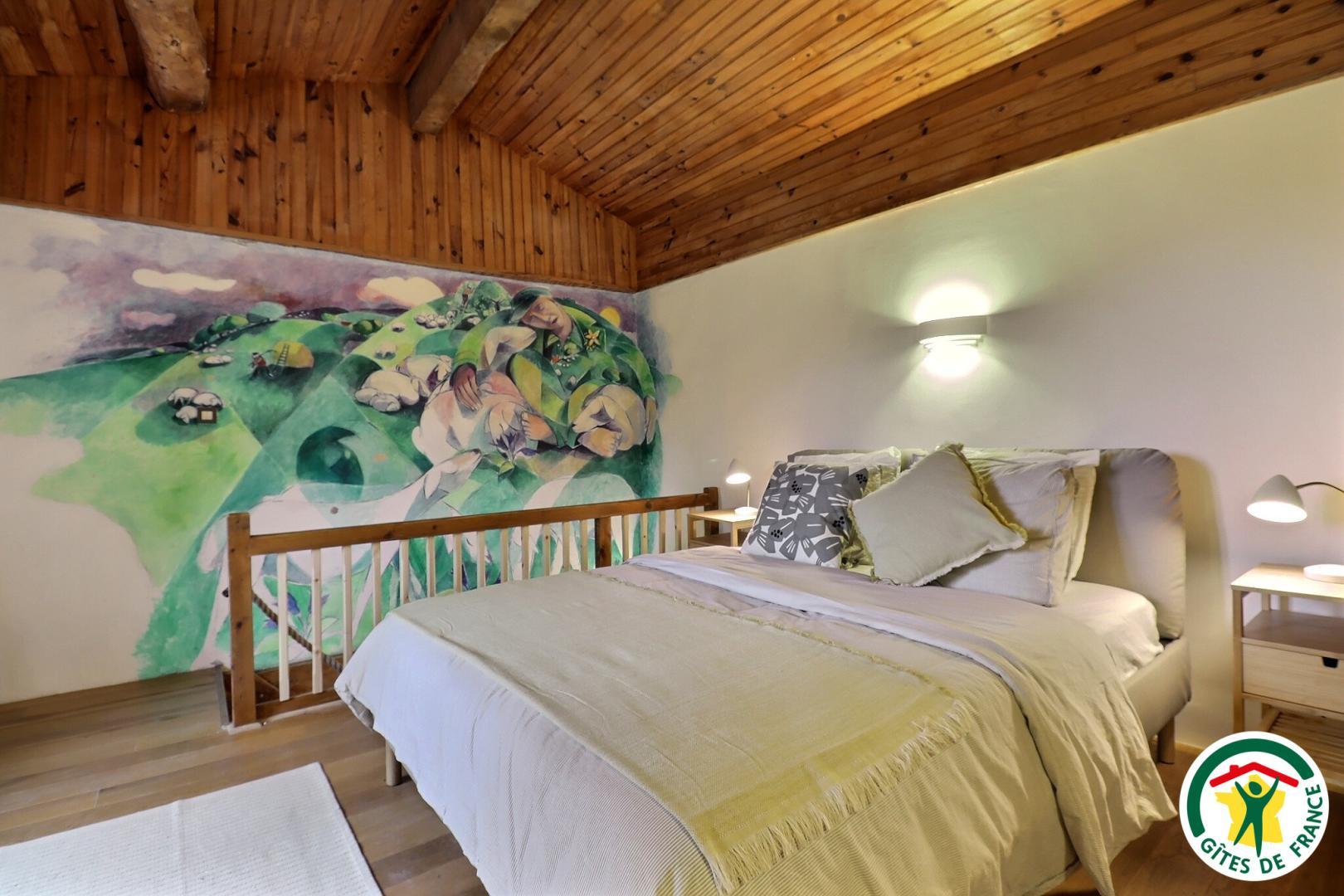Chambre située au dessus du salon : un lit double (1x160)