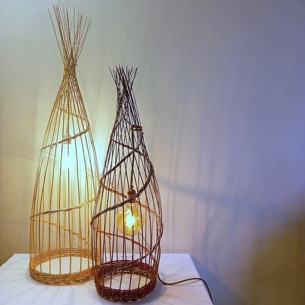 Atelier Vannerie osier Tontine support plante ou luminaire