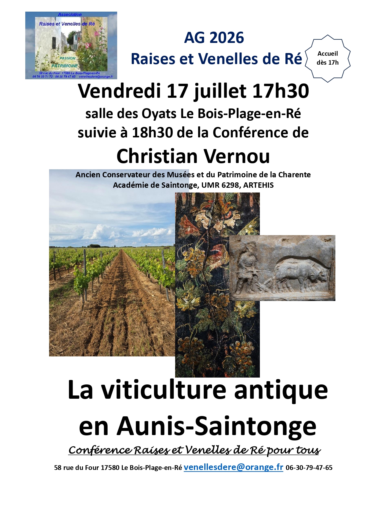 Conférence - La viticulture antique en Aunis-Saintonge