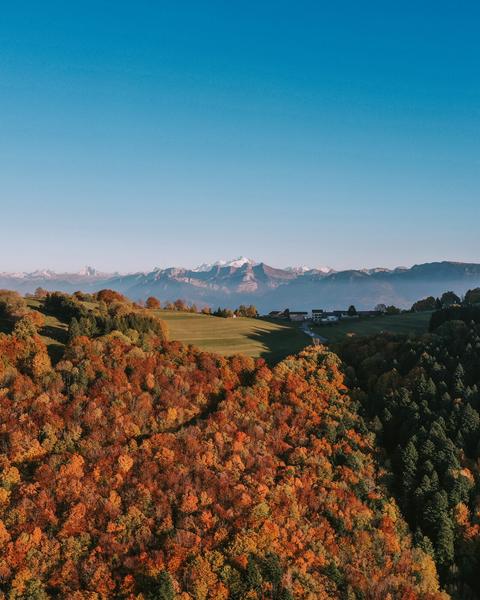 Salève en automne, vue sur le Léman