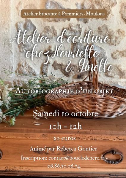 Atelier d'écriture chez Henriette et Ginette