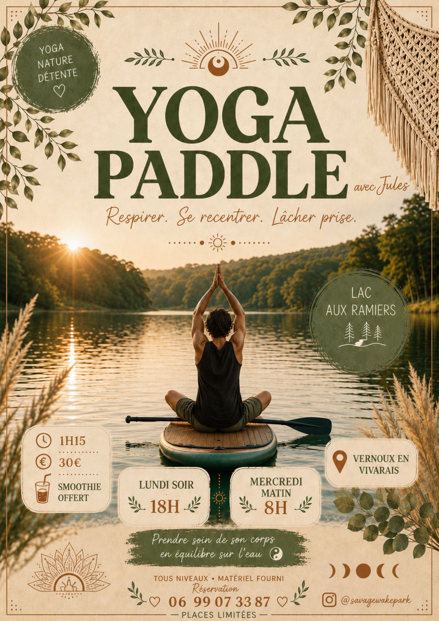 Séance de yoga-paddle | durée 1h15
