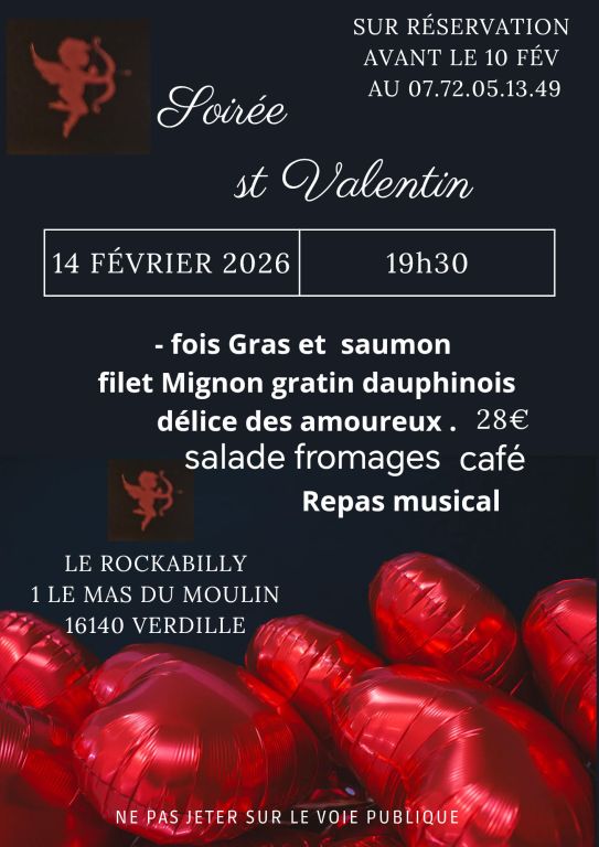Menu de la St Valentin Verdille