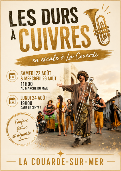 Fanfare "Les durs à cuivre" dans le centre bourg