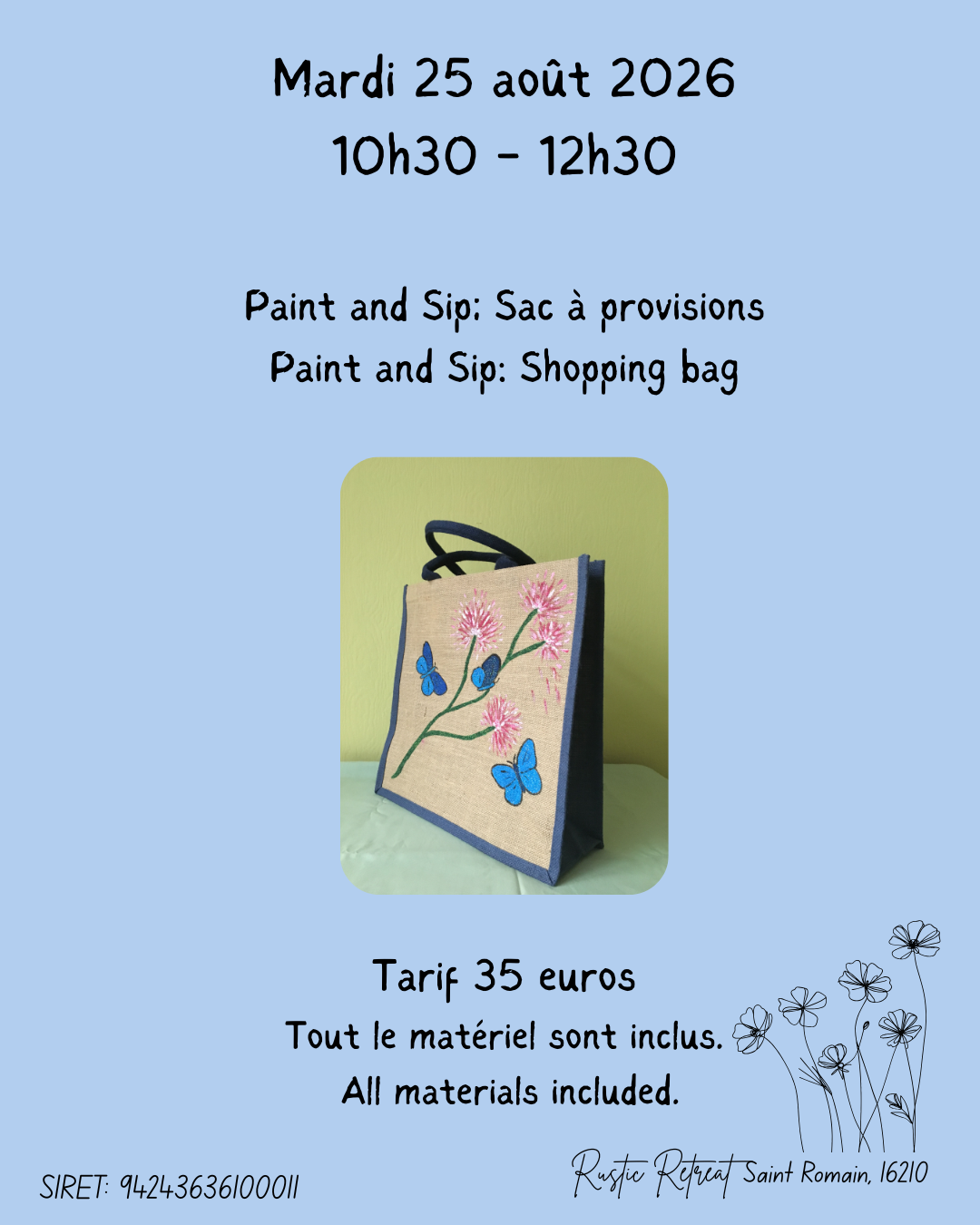 Sac de courses « Paint and Sip »