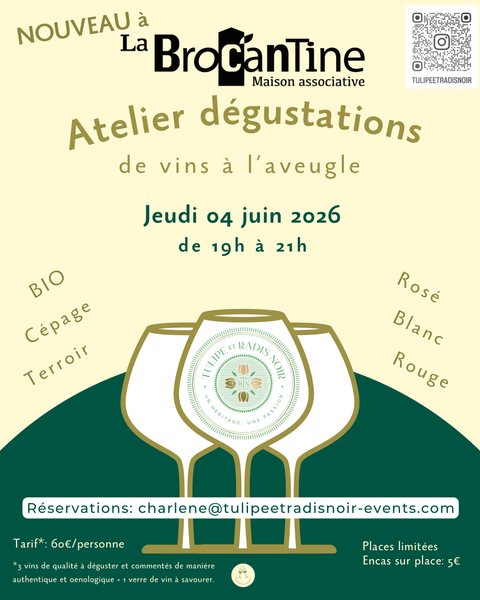 Atelier dégustations de vins à l'aveugle à La Brocantine 