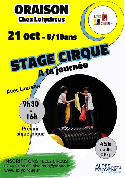 Stage Cirque 6/10 ans à la journée Le 21 oct 2024