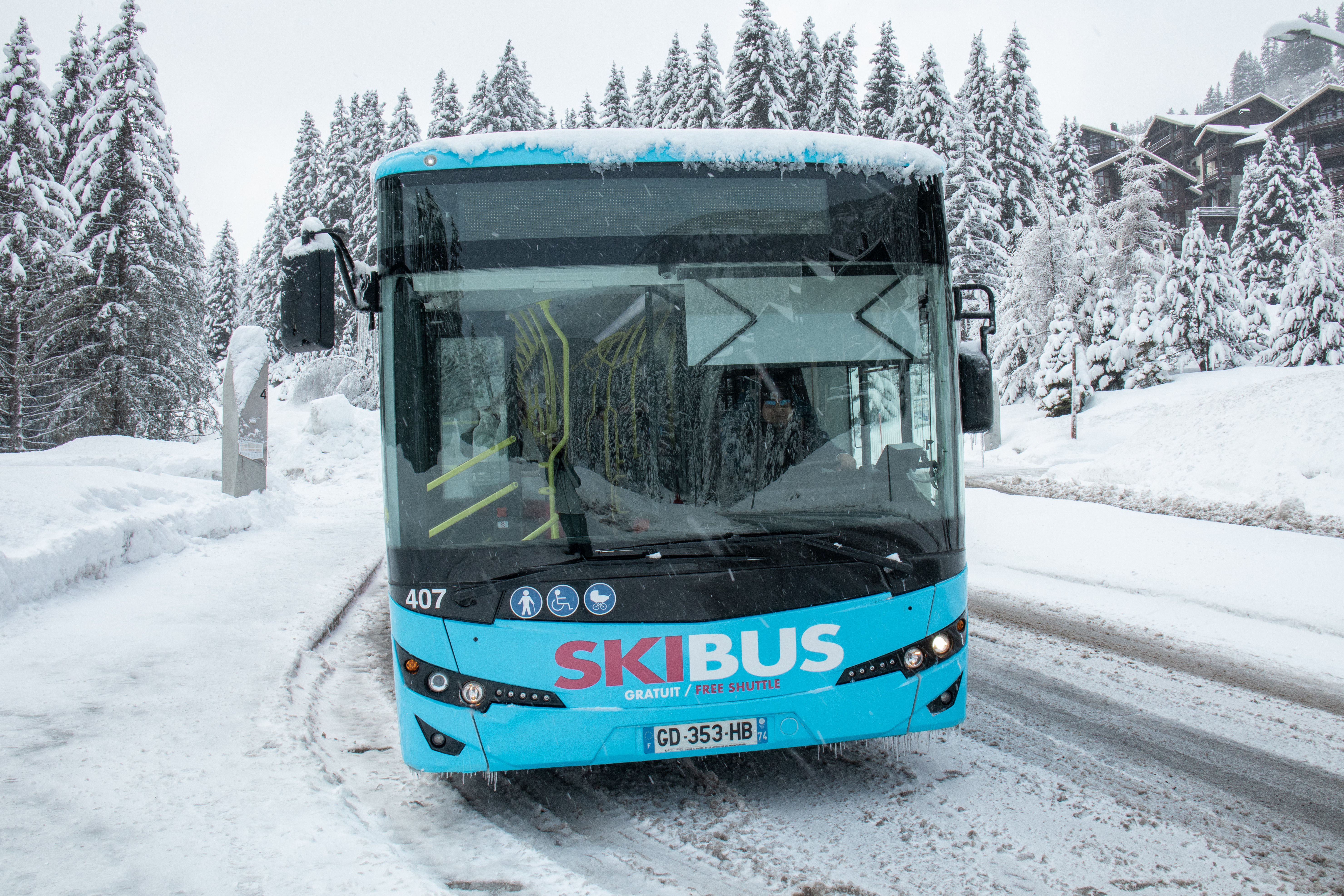 Arrêt navette en direction de la station de Flaine