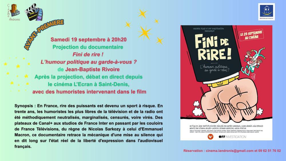 Projection du documentaire Fini de rire !