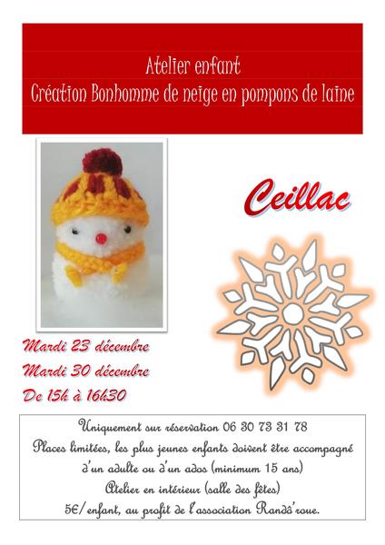 Atelier création de bonhommes de neige en pompons de laine_Ceillac - © comité d'animations
