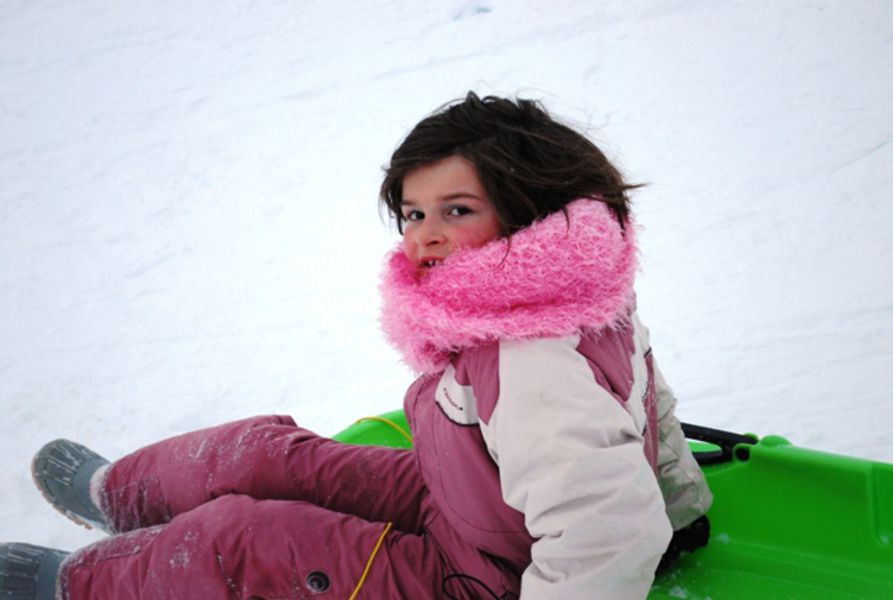 L'espace luge du hameau de ribambel... Lalie adore !