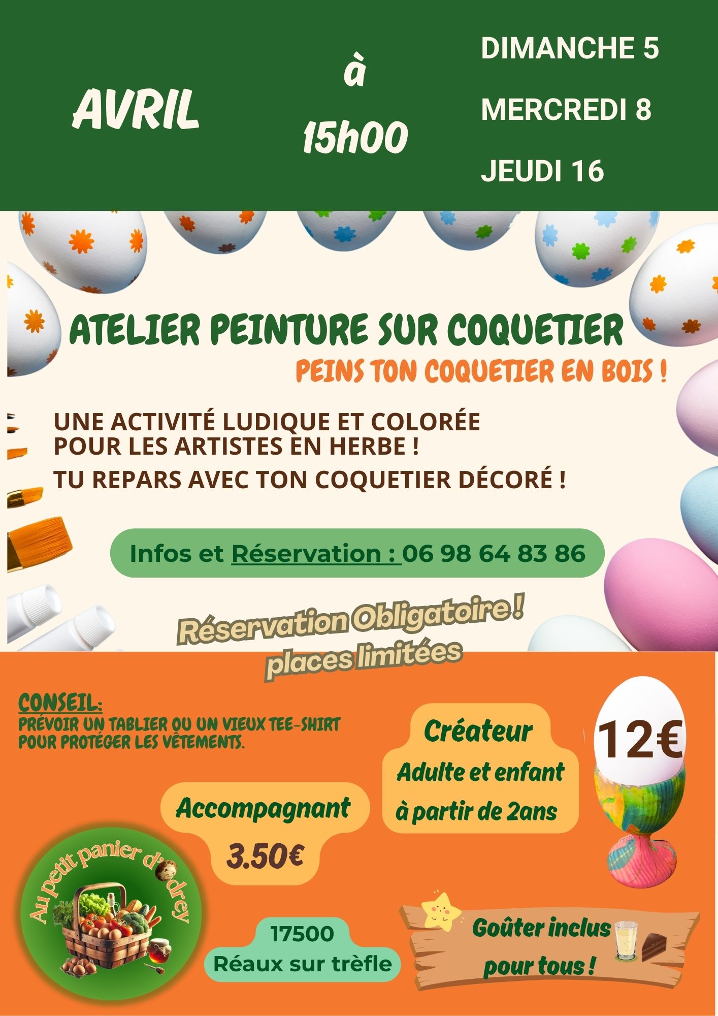 Atelier peinture sur coquetier