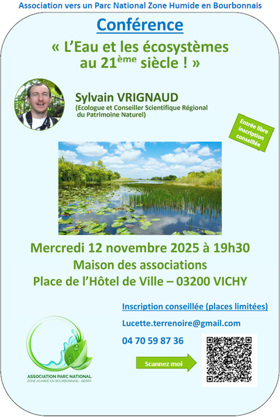 Conférence: L’eau et les écosystèmes au 21ème siècle !