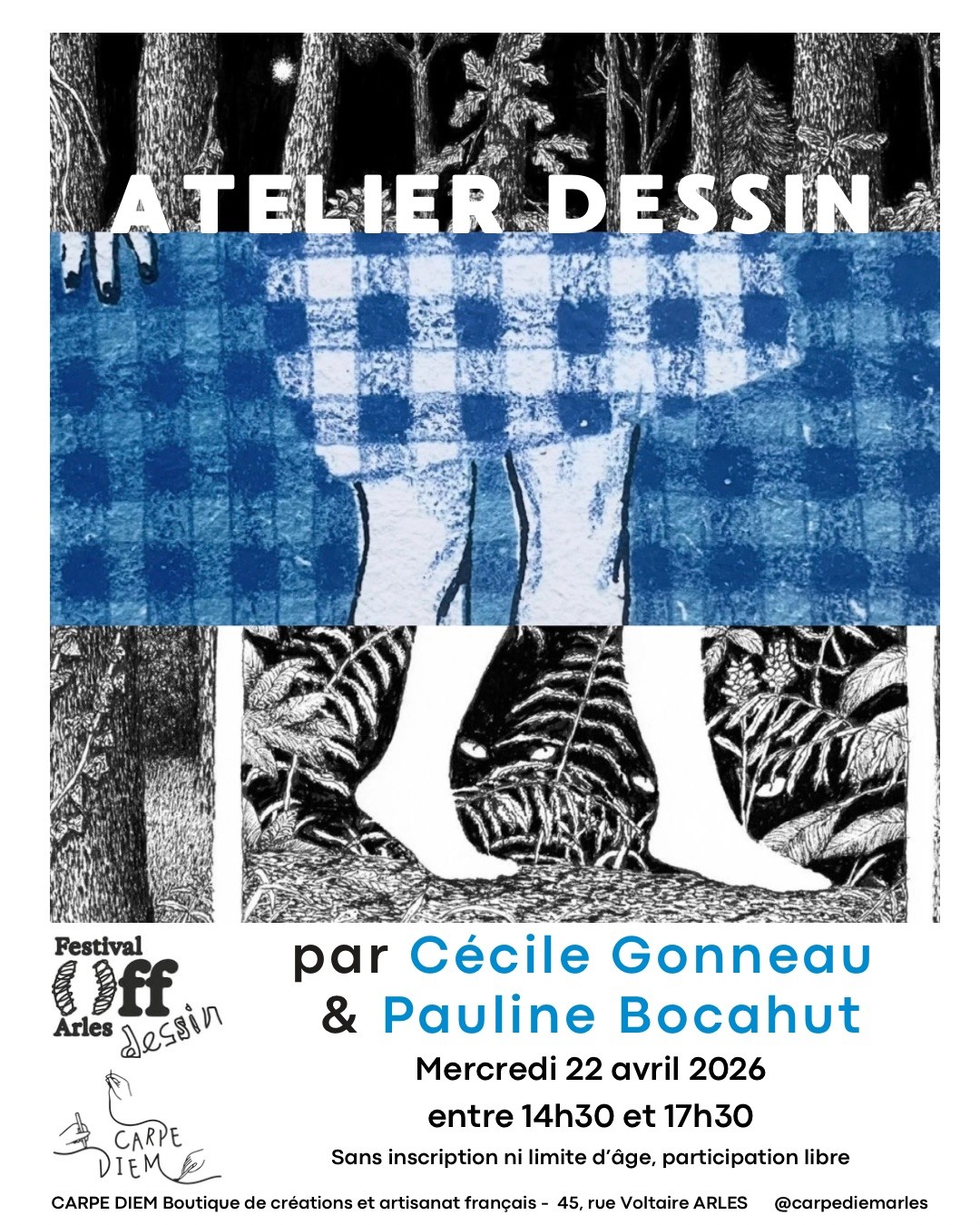 Atelier dessin cyanotypé