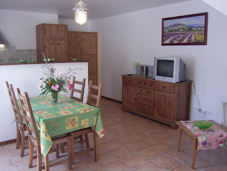 Domaine du Chêne Vert - Gîte L'Olivier - Terrasse ombragée d'une treille de vigne