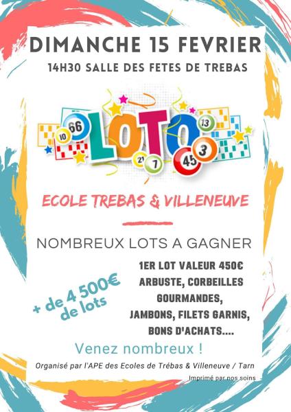 Loto de l'école de Villeneuve & Trébas