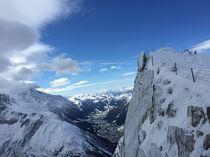 Vue sur la vallée de Chamonix depuis le Bochard au domaine des grands-montets