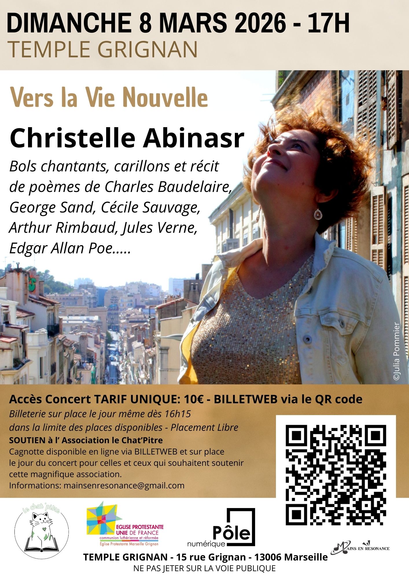 Concert Christelle Abinasr, bols chantants, carillons et récit