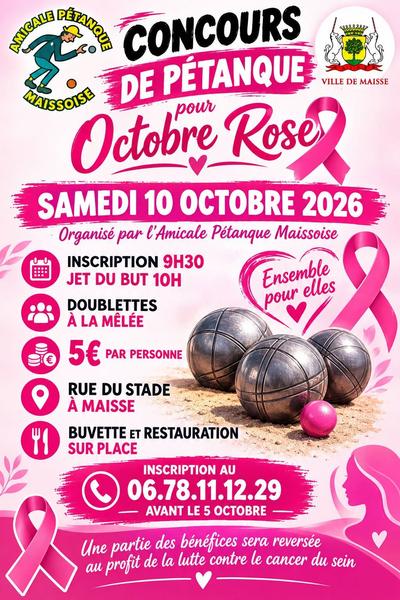 Concours de pu00e9tanque pour Octobre Rose u00e0 Maisse_Maisse