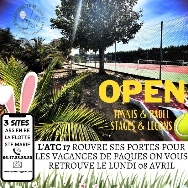 Cours et stage de tennis à l'Atlantique Tennis club de La Flotte