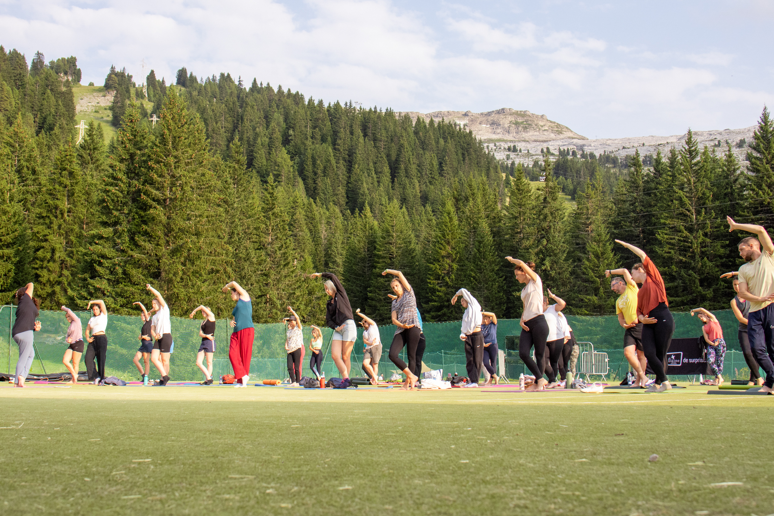 Group doing a yoga pose