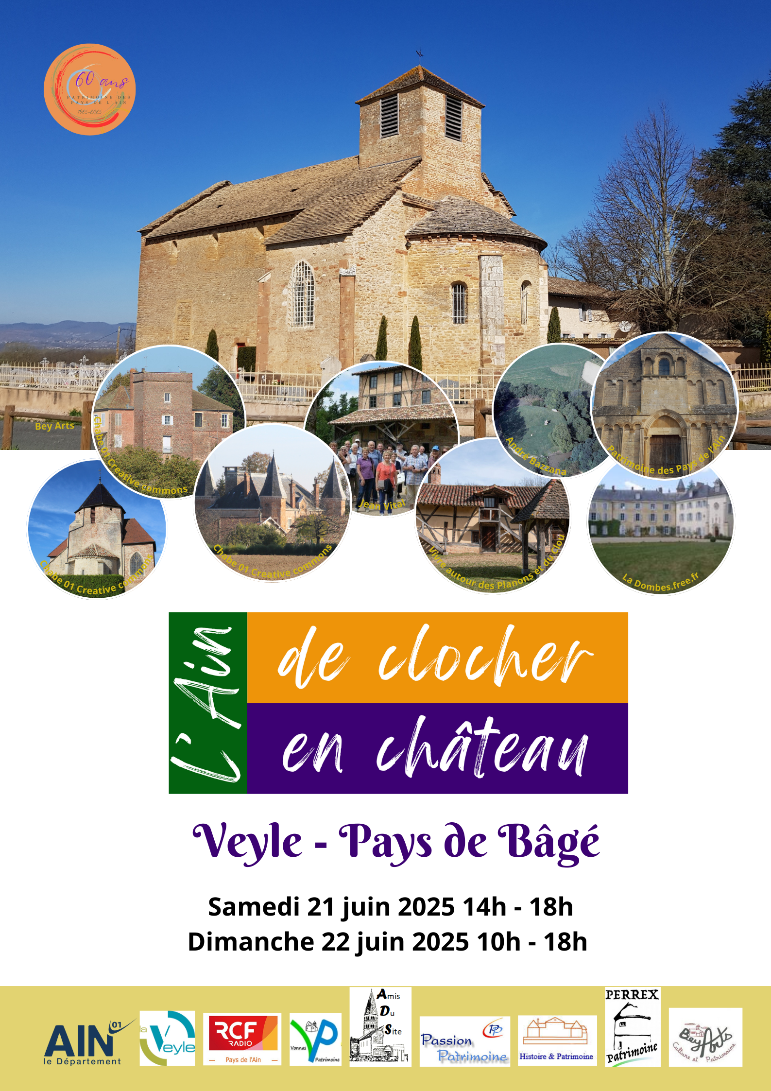 recto Flyers L'Ain de clocher en château : Veyle -Pays de Bâgé_Bey