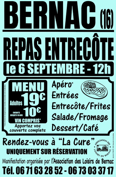 Repas entrecôtes