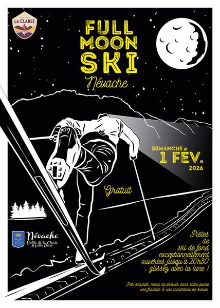 affiche full moon ski 2026 - © nordic névache