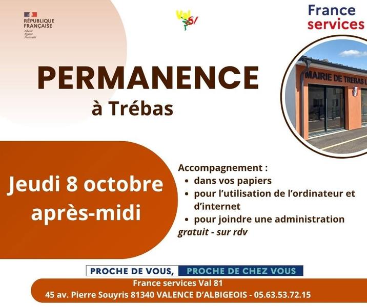 Permanence à Trébas - France Services Val81