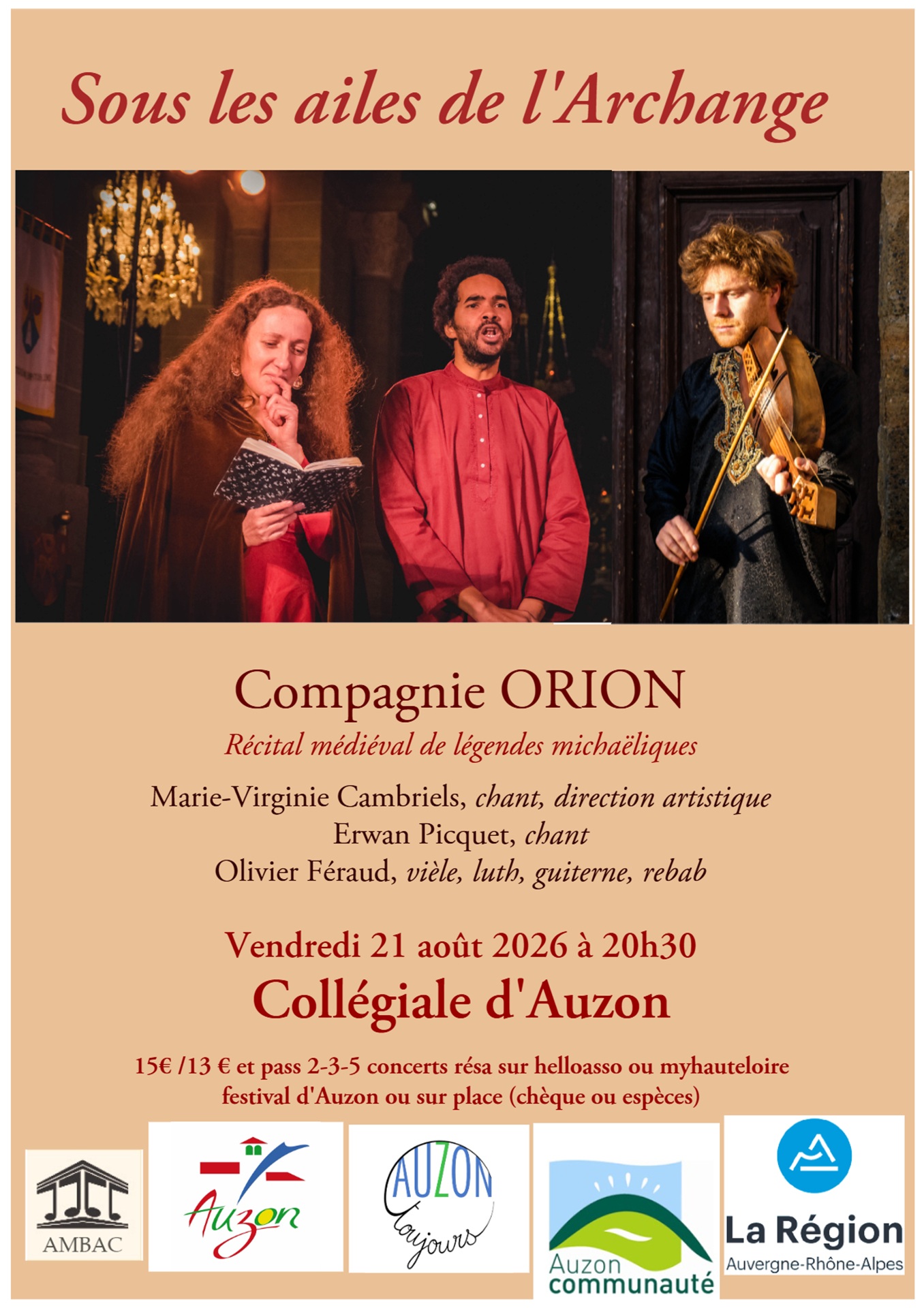 Récital de musique médiévale avec la compagnie Orion