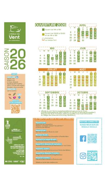 Horaire visite de l'École du vent