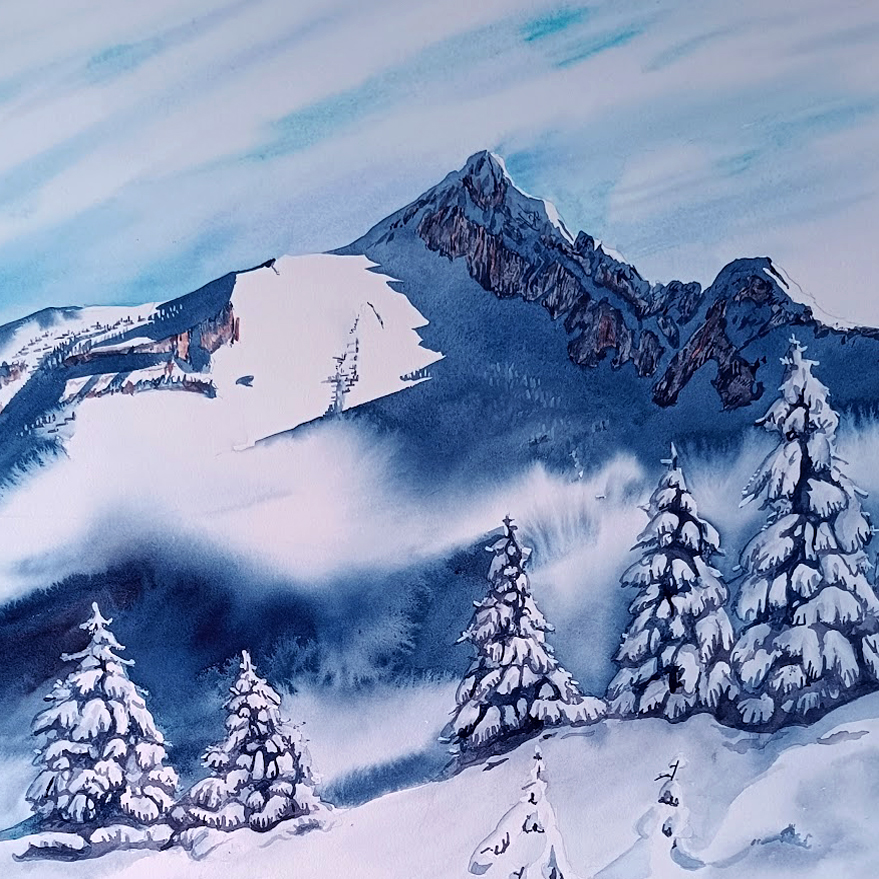 Aquarelle Le Cornafion - Exposition de Guy Tournier - Roc & Glace_Lans-en-Verco…