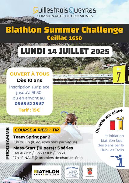 affiche - © CCGQ Biathlon summer challenge_Ceillac - © CCGQ