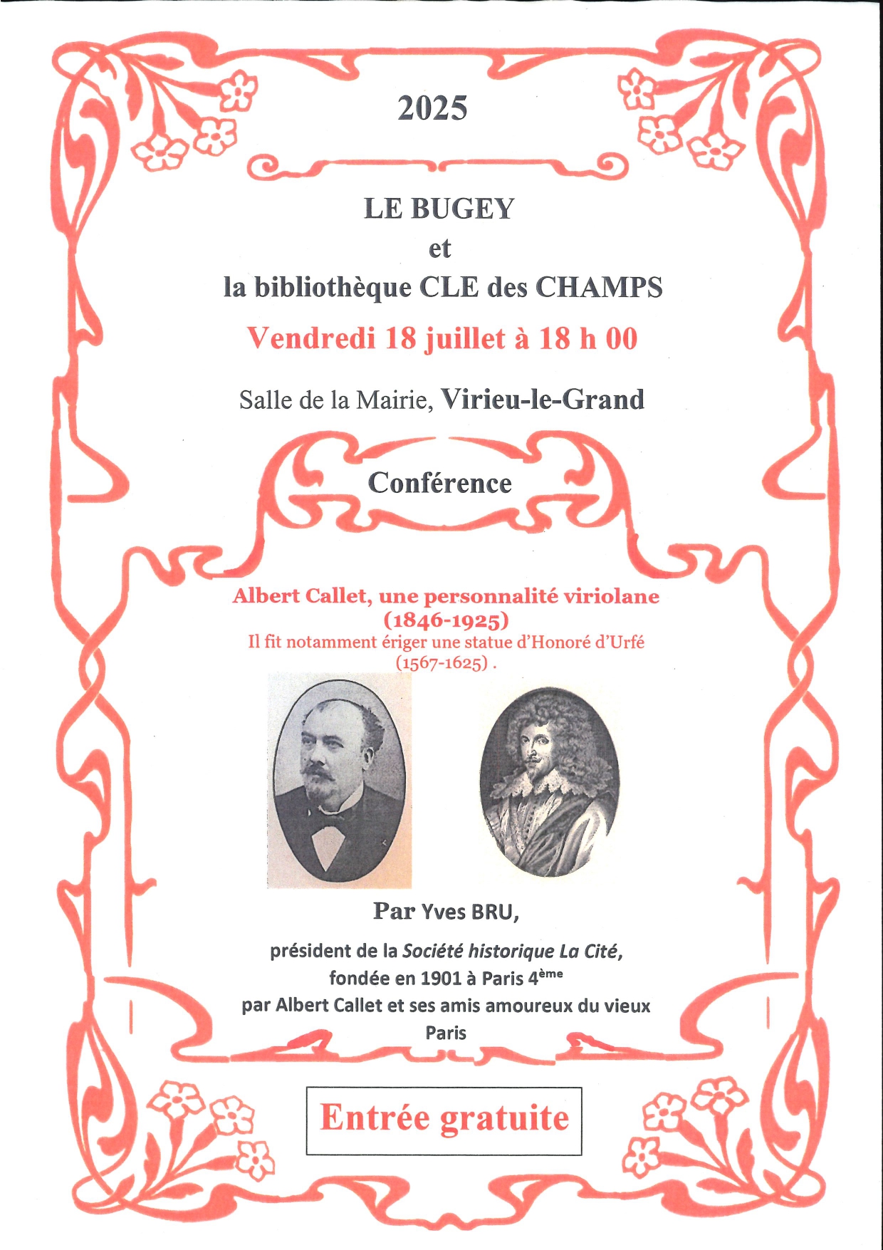 Conférence "Albert Callet, une personnalité viriolane"_Virieu-le-Grand