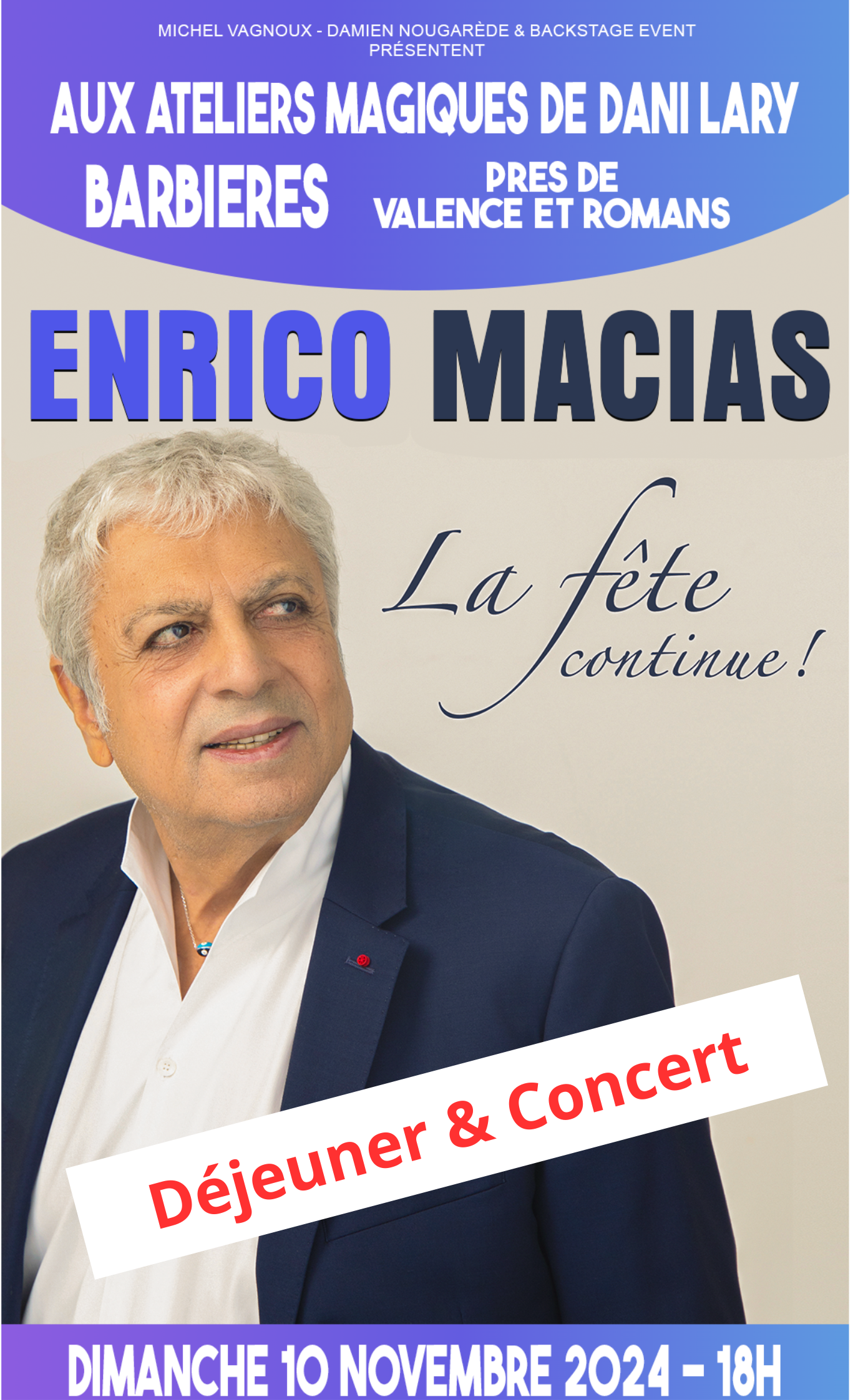 Déjeuner et/ou Concert d' Enrico Macias : 