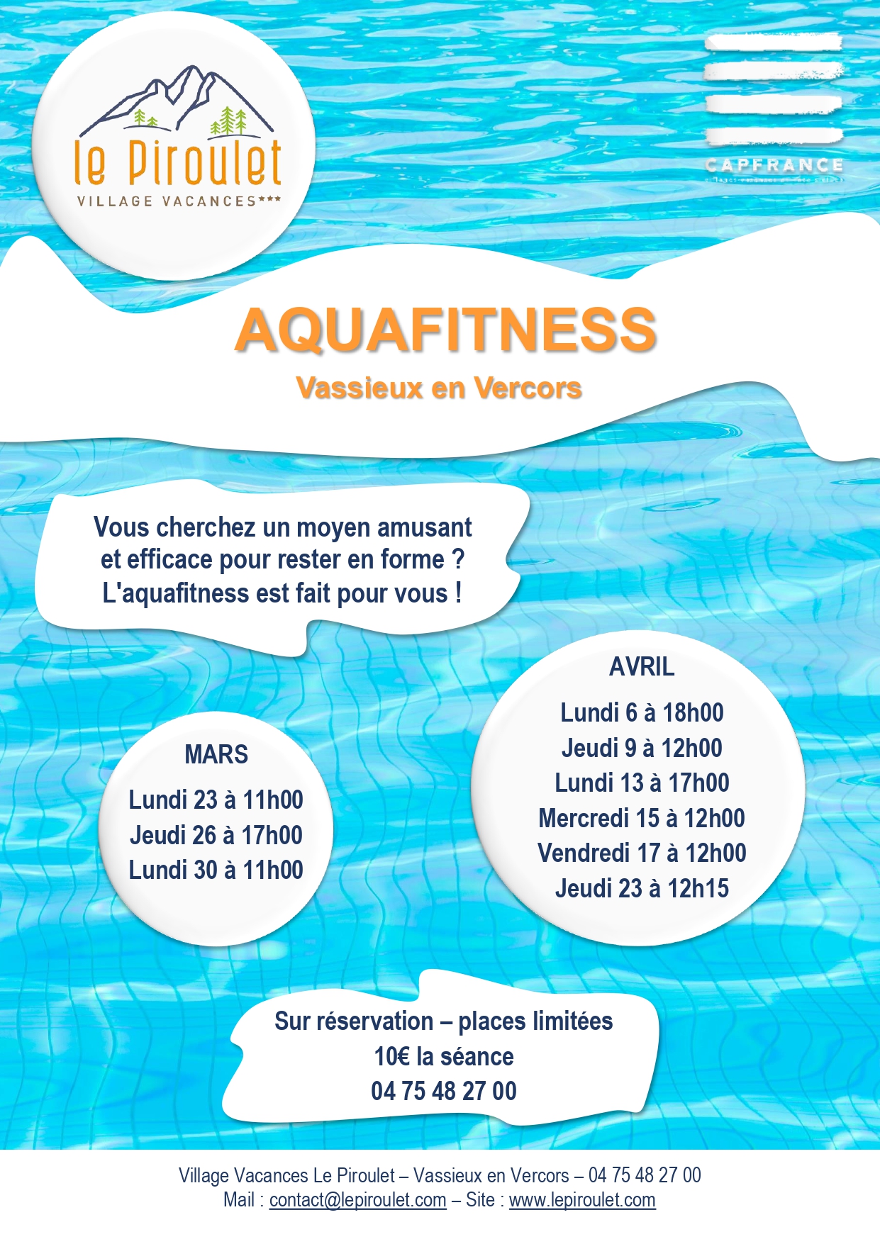 Cours d'Aquafitness à Vassieux en Vercors