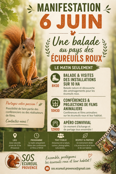 Sauvons les écureuils roux ... Découvrez les actions de SOS ECUREUIL PROVENCE