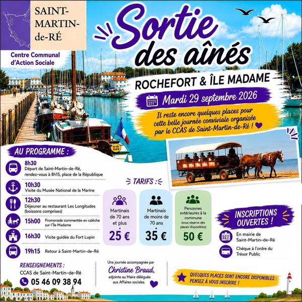 Sortie des Ainés : Rochefort et l'Ile Madame