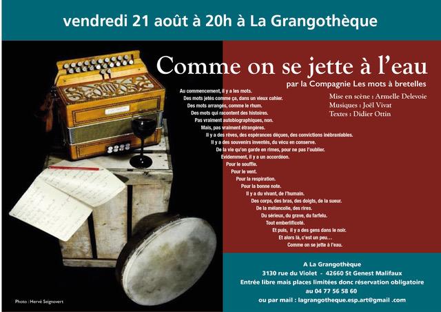 Théâtre en chanson " Comme on se jette à l'eau"_Saint-Genest-Malifaux