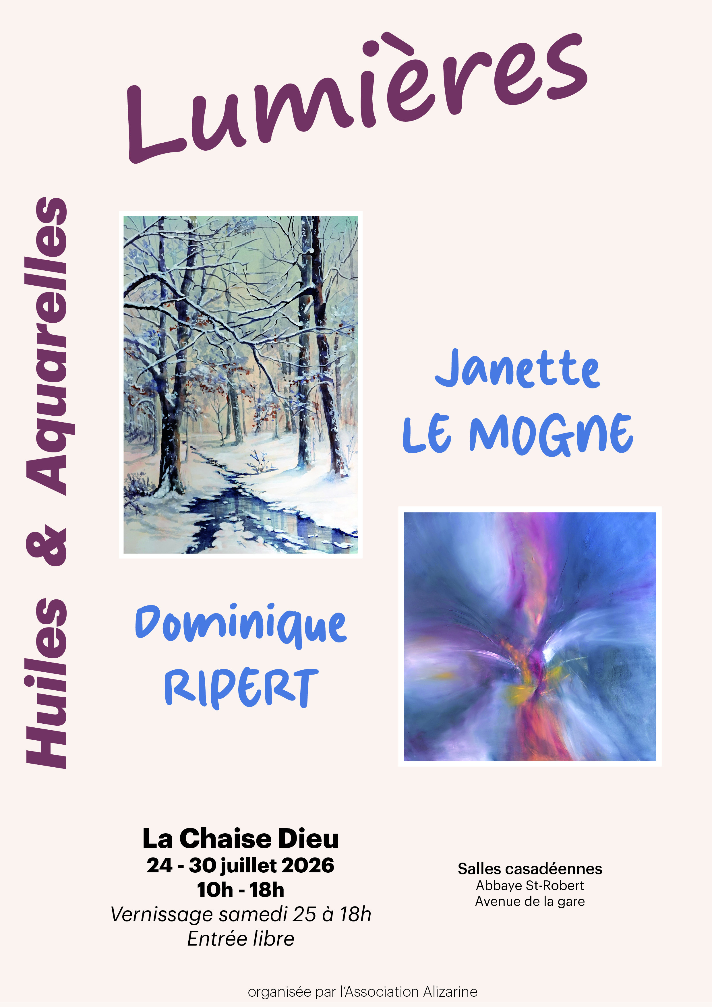 Exposition d'aquarelles et de peintures à l'huile