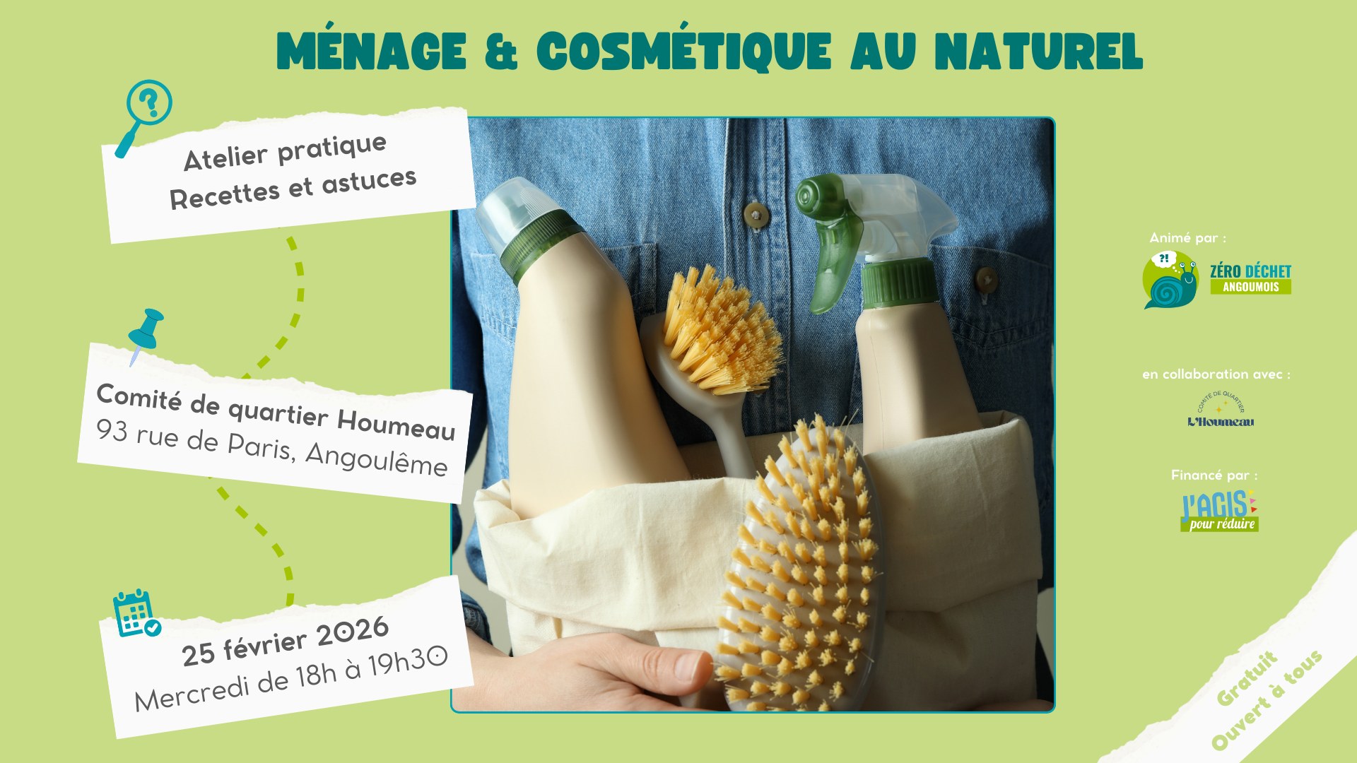 Atelier zéro déchet : ménage et cosmétique au naturel