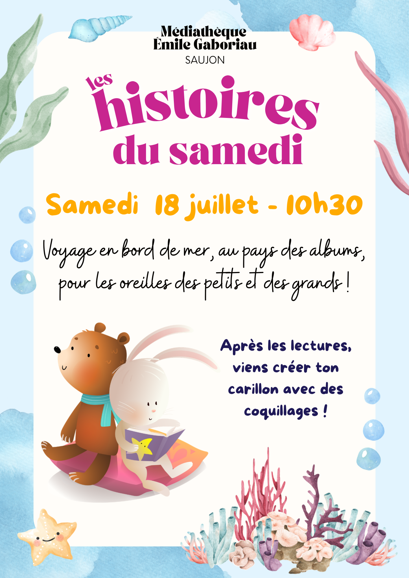 Histoires du samedi & atelier - Plage et coquillages