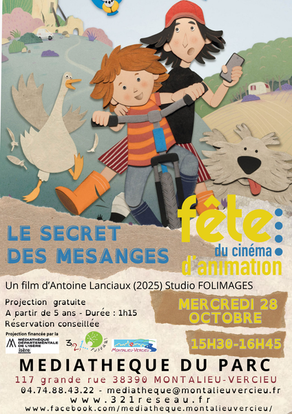 Fête du cinéma d'animation : le secret des mésanges, à la médiathèque de Montalieu-Vercieu