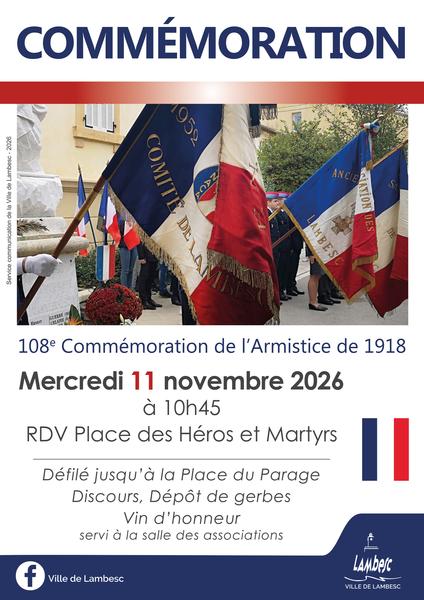 108e Commémoration de l'Armistice de 1918