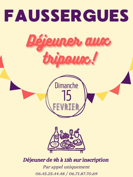 Déjeuner aux tripoux à Faussergues