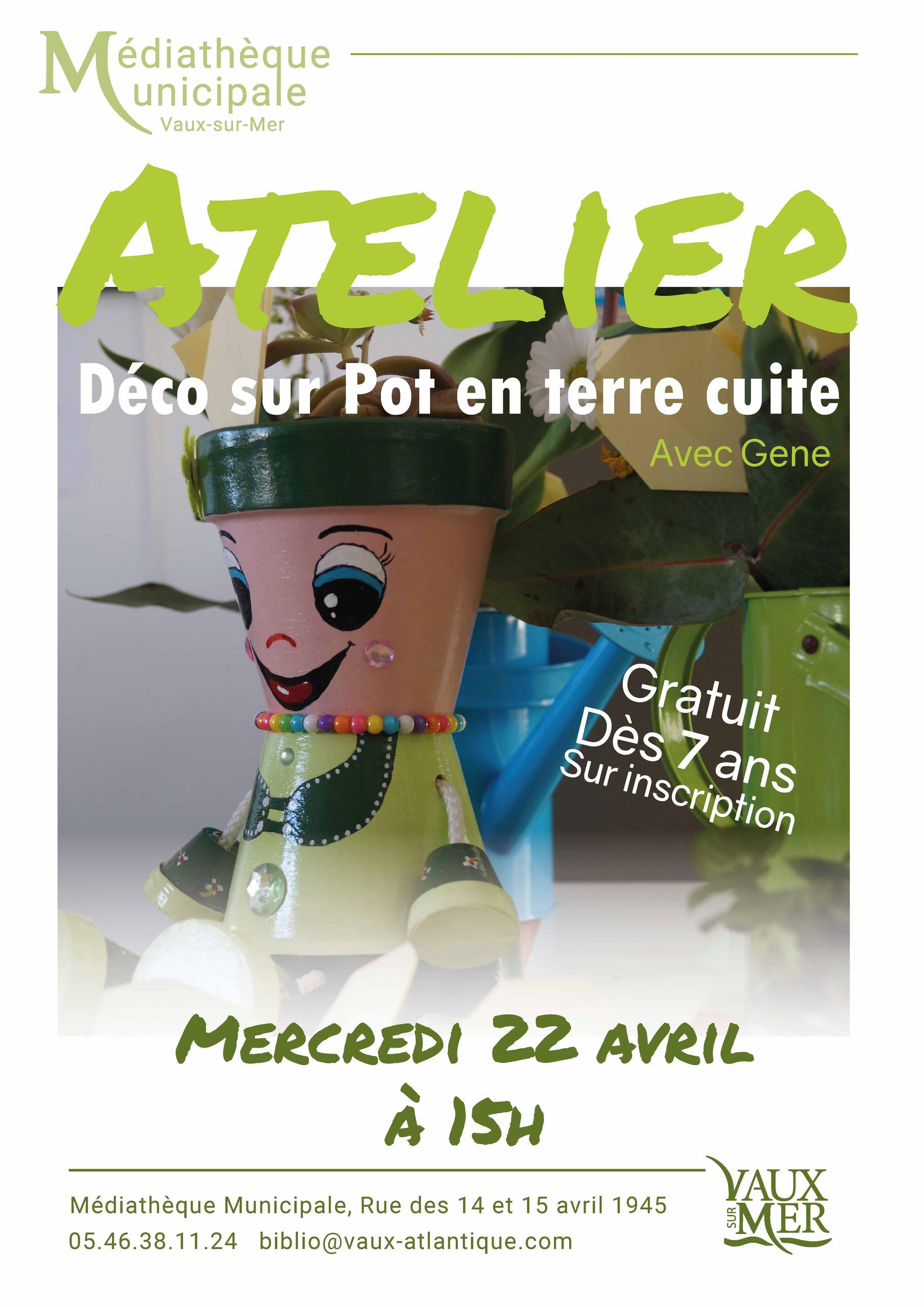 Atelier déco sur pot en terre cuite