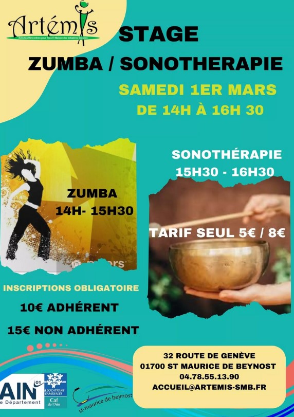 Stage zumba/sonothérapie avec Artémis