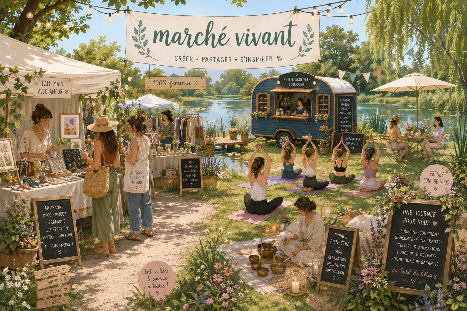 Marché vivant à l'étang de la Maratte